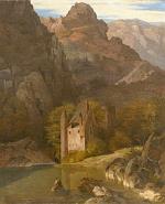 Johann Wilhelm Schirmer - Das Schloss an der Felswand