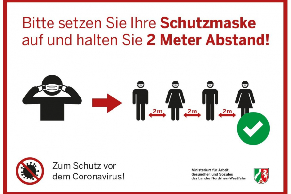 Plakat Schutzmaske; Ministerium fÃ¼r Arbeit, Gesundheit, Soziales NRW 
