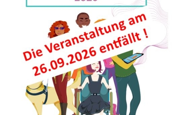 Bild: Über dem Plakat steht die Schrift: Die Veranstaltung am 26.09.2026 entfällt!