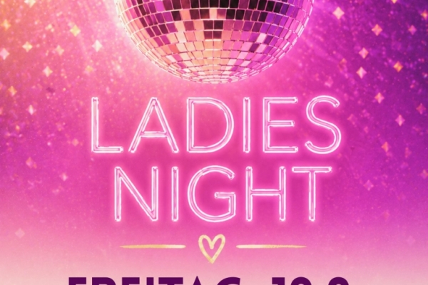 Bild: Ein Plakat in pink mit einer Discokugel sowie allen Angaben zur Veranstaltung