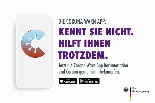 Bild: Corona-Warn-App - Kennt Sie nicht. Hilft Ihnen trotzdem.