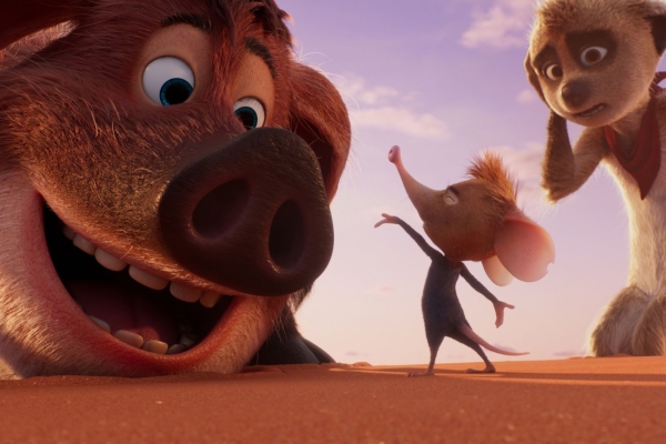 Bild: Tafiti und Pinsel mit einem Bären in einer Großaufanhme