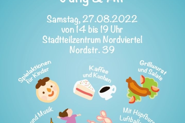 Plakat Gemeinsam Nachbarschaft leben im Nordviertel Bild: Das Plakat zum Sommerfest im Nordviertel.