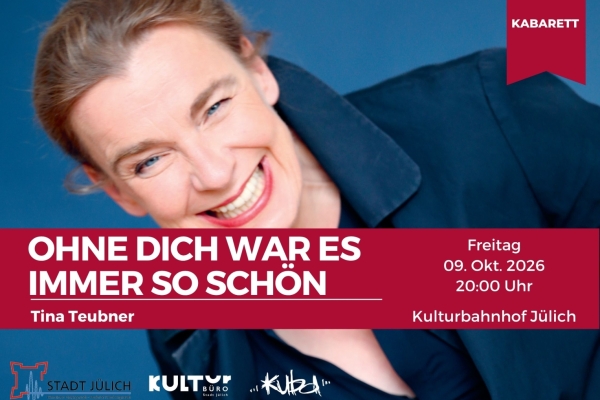 Bild: Tina Teubner sowie die Angaben zur Veranstaltung als Text.