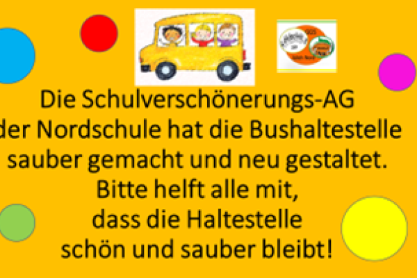 Bild: Plakat zur Säuberung der Bushaltestelle