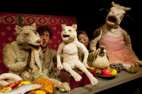 Die Berliner Stadtmusikanten Bild: Die Schauspieler mit den Puppen