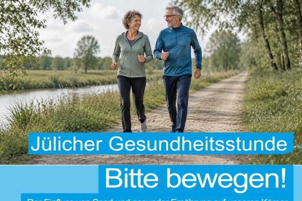 Eine Frau und ein Mann joggen neben einem Fluss