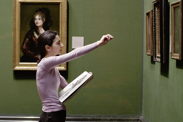 National Gallery Bild: Eine Künstlerin malt ein Bild anhand einen Originals in der National Gallery.