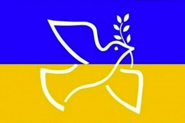 Bild: Ukraine Flagge mit Taube
