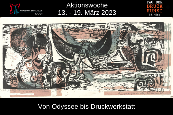 Von Odyssee bis Druckerwerkstatt Bild: Plakat zur Aktionswoche vom 13. - 19.03.2023